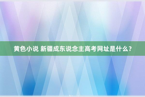 黄色小说 新疆成东说念主高考网址是什么？