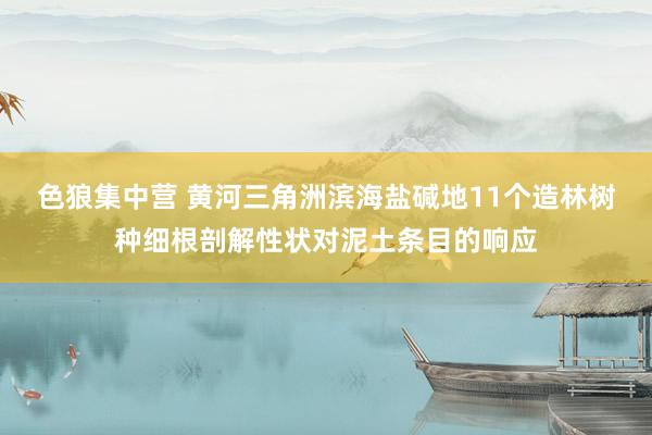 色狼集中营 黄河三角洲滨海盐碱地11个造林树种细根剖解性状对泥土条目的响应