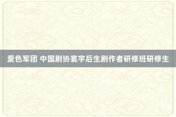 爱色军团 中国剧协寰宇后生剧作者研修班研修生