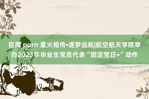 巨屌 porn 星火相传•逐梦远航|航空航天学院举办2023年毕业生党员代表“固定党日+”动作
