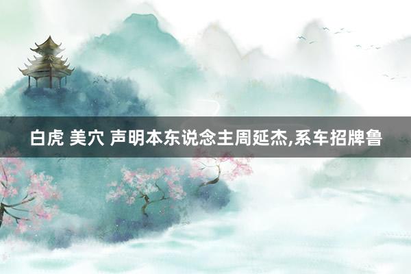 白虎 美穴 声　明　本东说念主周延杰，系车招牌鲁