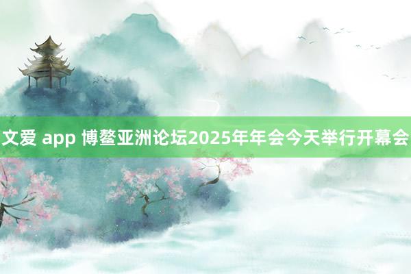 文爱 app 博鳌亚洲论坛2025年年会今天举行开幕会