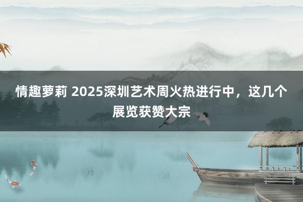 情趣萝莉 2025深圳艺术周火热进行中，这几个展览获赞大宗