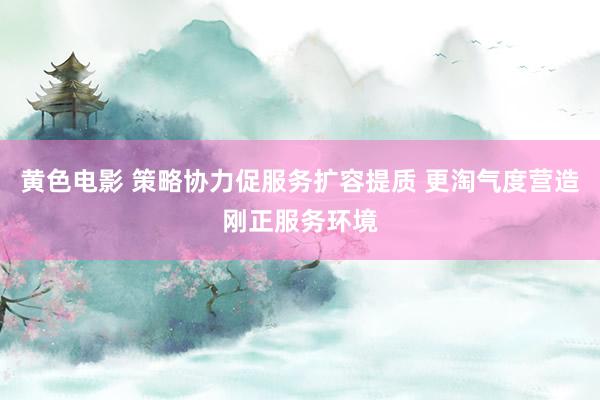 黄色电影 策略协力促服务扩容提质 更淘气度营造刚正服务环境