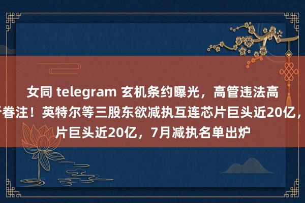 女同 telegram 玄机条约曝光，高管违法高位减执，引交游所眷注！英特尔等三股东欲减执互连芯片巨头近20亿，7月减执名单出炉