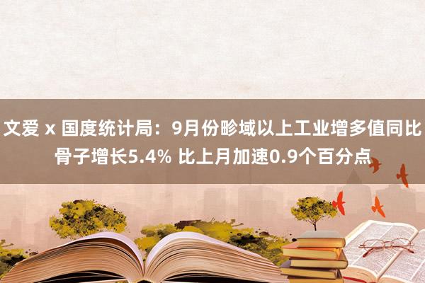 文爱 x 国度统计局：9月份畛域以上工业增多值同比骨子增长5.4% 比上月加速0.9个百分点